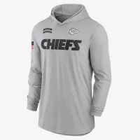 Kansas City Chiefs Salute to Service Edge Mascot Lockup Men’s Nike Dri-FIT NFL Long-Sleeve Hooded Top цвет серый