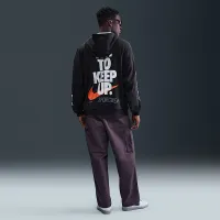 Nike Club мужские оверсайз French Terry Pullover Толстовка с капюшоном цвет черный