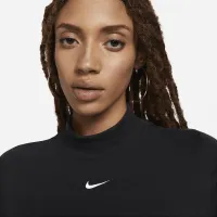 Nike Sportswear Essentials женская Ribbed Mock-Neck Short-Sleeve Top цвет черный