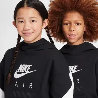Nike Air Big детские Fleece Pullover Толстовка с капюшоном цвет черный