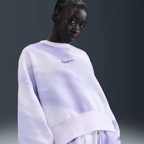 Nike Sportswear Phoenix Fleece жіноча оверсайз Crew-Neck світшот колір фіолетовий