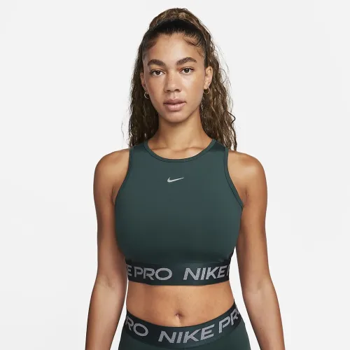 Nike Pro Dri-FIT жіноча Cropped Tank Top колір зелений