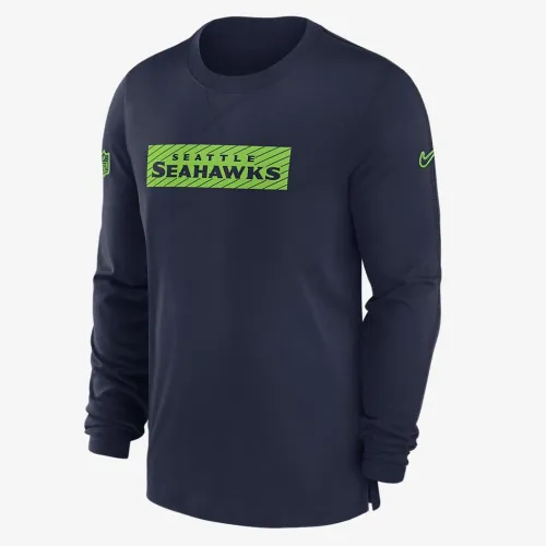 Seattle Seahawks Sideline Player Team Issue Men’s Nike Dri-FIT Long-Sleeve Top блакитний
