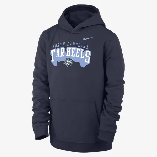 UNC Club Fleece Big дитячі (для хлопчиків) Nike College Pullover Толстовка з капюшоном блакитний