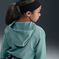 Nike Pro Fleece Big детские (Girls') Dri-FIT Full-Zip Толстовка с капюшоном цвет зеленый