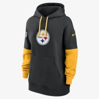 Pittsburgh Steelers Sideline Essential жіноча Nike NFL Pullover Толстовка з капюшоном колір чорний