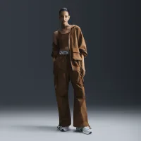 Nike Sportswear женская оверсайз Full-Zip French Terry Толстовка с капюшоном цвет коричневый