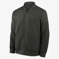New York Jets Rivalries Collection Sideline чоловічі Nike NFL Full-Zip Bomber Куртка колір зелений