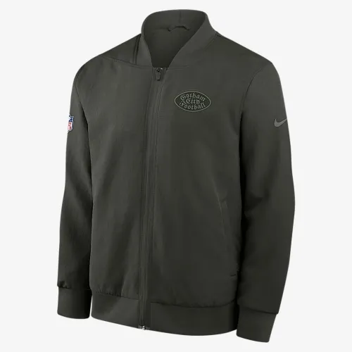 New York Jets Rivalries Collection Sideline чоловічі Nike NFL Full-Zip Bomber Куртка колір зелений