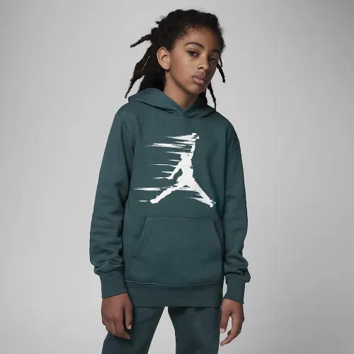Nike Jordan MJ Flight MVP Big дитячі Fleece Pullover Толстовка з капюшоном колір зелений