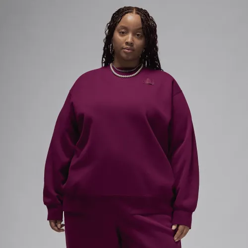 Nike Jordan Flight Fleece жіноча Crew-Neck світшот (великі розміри) колір червоний
