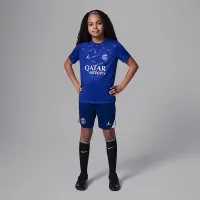 Nike Paris Saint-Germain Academy Pro Fourth Big дитячі Jordan Dri-FIT Soccer Short-Sleeve Pre-Match Top блакитний
