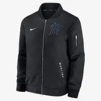 Miami Marlins Authentic Collection Dugout чоловічі Nike MLB Full-Zip Bomber Куртка колір чорний