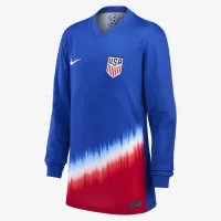 USMNT 2024 Stadium Away Big детские Nike Dri-FIT Soccer Long-Sleeve Replica Jersey синий