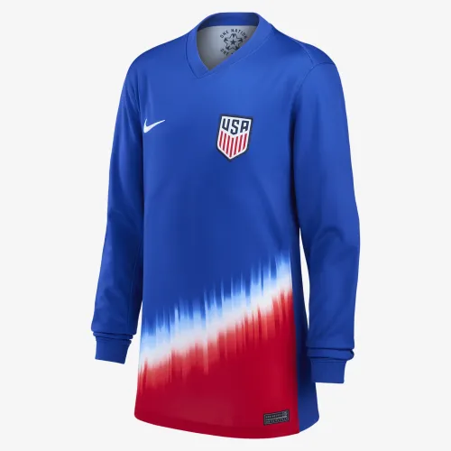 USMNT 2024 Stadium Away Big детские Nike Dri-FIT Soccer Long-Sleeve Replica Jersey синий
