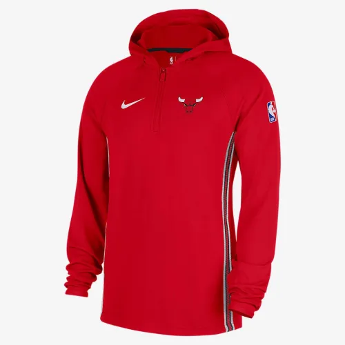 Chicago Bulls Zoned мужские Nike Dri-FIT NBA 1/4-Zip Толстовка с капюшоном цвет красный