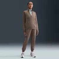 Nike Sportswear Club Fleece женская 1/2-Zip свитшот цвет коричневый