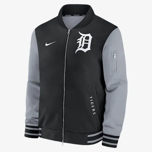 Detroit Tigers Authentic Collection Dugout чоловічі Nike MLB Full-Zip Bomber Куртка колір чорний