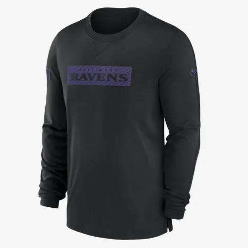 Baltimore Ravens Sideline Player Team Issue Men’s Nike Dri-FIT Long-Sleeve Top колір чорний