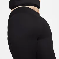 Nike Universa женская Medium-Support С высокой Талией 7/8 лосины с карманами(большие размеры) цвет черный