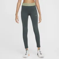 Nike Pro Girls' Therma-FIT Mid-Rise лосіни колір зелений
