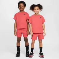 Nike Tech Fleece Little дитячі Tee and шорти комплект колір червоний