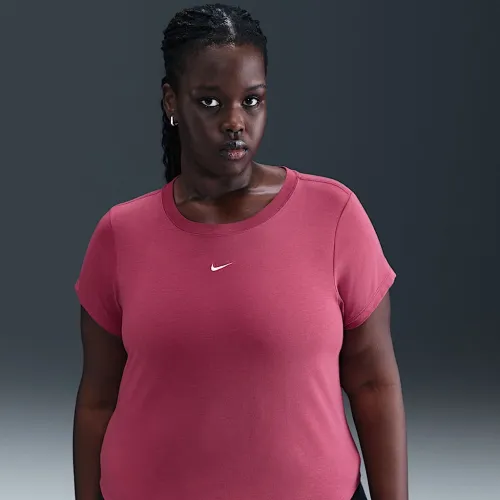 Nike Sportswear Chill Knit жіноча Cropped футболка (великі розміри) колір фіолетовий