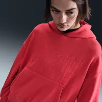 Nike Sportswear женская Over-оверсайз French Terry Pullover Толстовка с капюшоном цвет красный