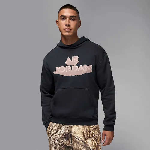 Nike Jordan AJ4 мужские Fleece Pullover Толстовка с капюшоном цвет черный
