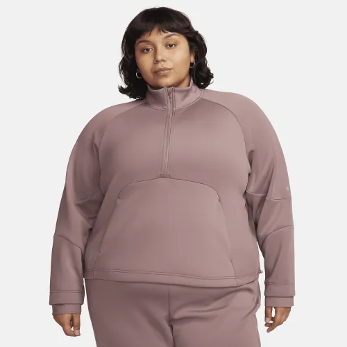 Nike Dri-FIT Prima жіноча 1/2-Zip тренувальні Top (великі розміри) колір фіолетовий