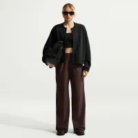 Nike 24.7 ImpossiblySoft женская Dri-FIT оверсайз Crew-Neck Full-Zip Top цвет черный