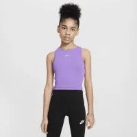 Nike Sportswear Girls' Ribbed Tank Top колір фіолетовий