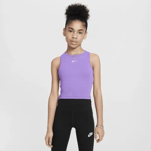 Nike Sportswear Girls' Ribbed Tank Top колір фіолетовий