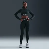 Nike Pro женская Mid-Rise Mesh-Paneled лосины цвет зеленый