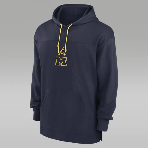 Nike Michigan Wolverines Sideline Jersey мужские Jordan Dri-FIT College Pullover Толстовка с капюшоном синий