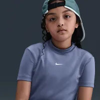 Nike Pro Girls' Dri-FIT Short-Sleeve Top блакитний