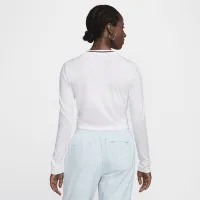 Nike Sportswear Chill Knit жіноча Slim Long-Sleeve Cropped Graphic Tee колір білий