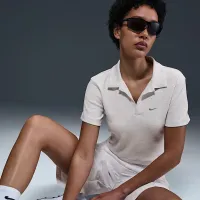 Nike Sportswear Essential женская Short-Sleeve Polo Top цвет коричневый