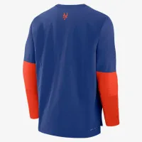 New York Mets Authentic Collection Player чоловічі Nike Dri-FIT MLB Pullover світшот блакитний