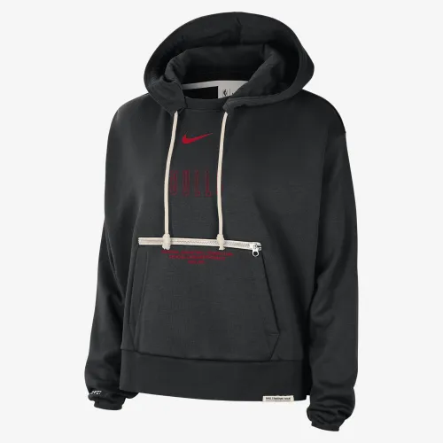 Chicago Bulls Standard Issue женская Nike Dri-FIT NBA Pullover Толстовка с капюшоном цвет черный