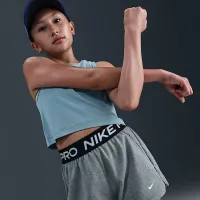 Nike Pro Fleece Big детские (Girls') Dri-FIT шорты цвет серый