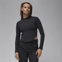 Nike Jordan женская Long-Sleeve Knit Top цвет черный