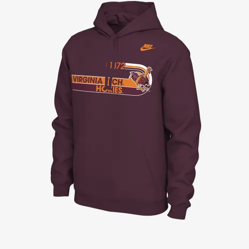 Virginia Tech мужские Nike College Толстовка с капюшоном цвет серый