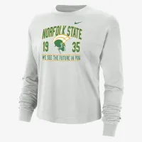 Norfolk State жіноча Nike College Boxy Long-Sleeve футболка колір сірий