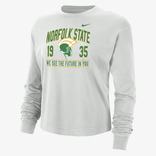 Norfolk State женская Nike College Boxy Long-Sleeve футболка цвет серый