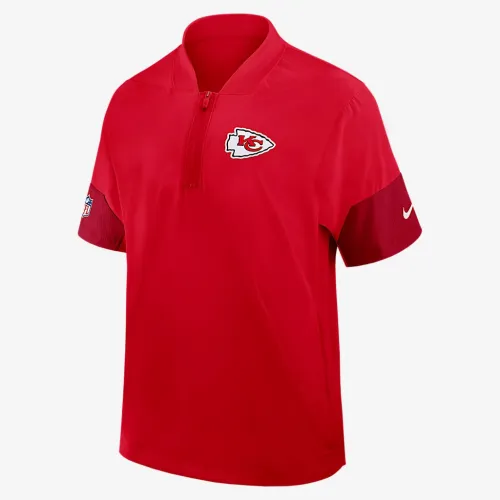 Kansas City Chiefs Sideline Coach чоловічі Nike NFL 1/2-Zip Short-Sleeve Hooded Куртка колір червоний