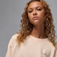 Nike Jordan Flight Fleece жіноча Crew-Neck світшот колір коричневий