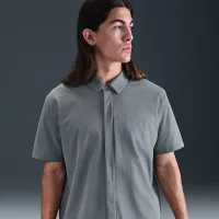 Nike 24.7 PerfectStretch чоловічі Dri-FIT Short-Sleeve Button-Down Top колір сірий