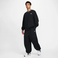 Nike Club Fleece мужские оверсайз French Terry Crew цвет черный