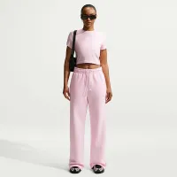 Nike Sportswear Phoenix Fleece женская С высокой Талией Wide-Leg Pants Pink